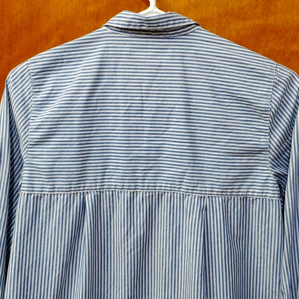 Zara Girls blue and white striped button down top - Picture 7 of 8